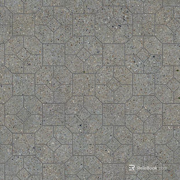 Granite Stone Geometric Patchwork Floor Tile Sidewalk Road Ground Square Paving texture