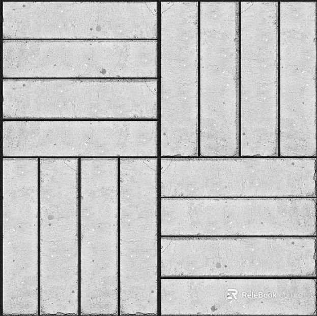 Square shop of permeable brick texture