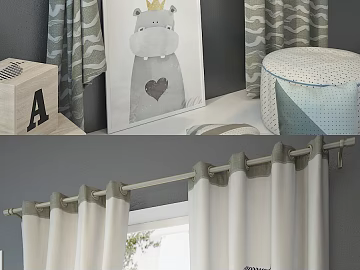 gray children's wind curtain bedroom texture (ID:ffaeh179326)