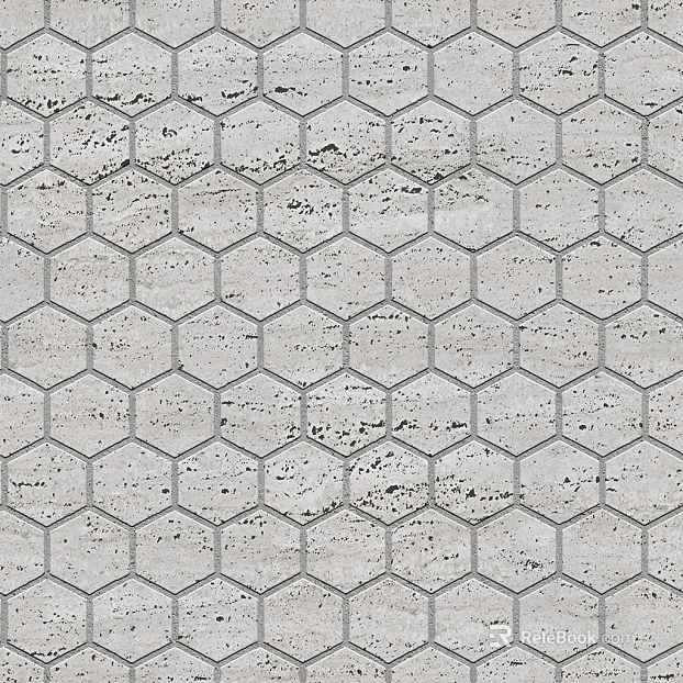 Hexagonal Stone Patchwork Floor Tile Sidewalk Road Ground Square Paving texture