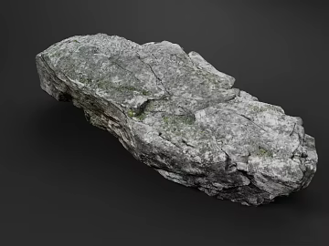 Green gray rock landscape stone 3d model