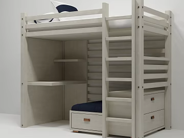 Light White Solid Wood Bed Dormitory Bedroom texture (ID:ffaeh005926)