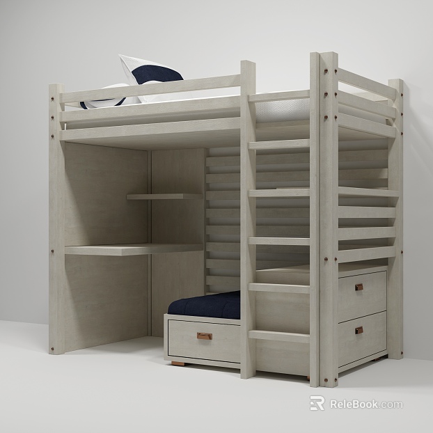 Light White Solid Wood Bed Dormitory Bedroom texture