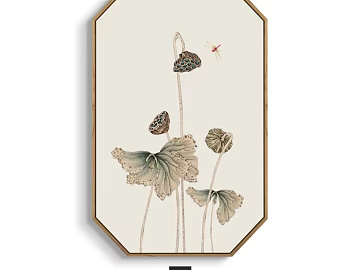 New Chinese Lotus Plant Decorative Painting texture (ID:ffaeh712639)