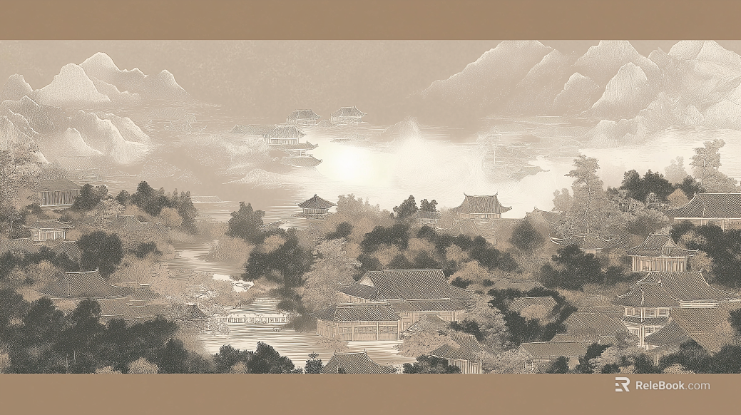 New Chinese Style Mural Decorative Painting texture