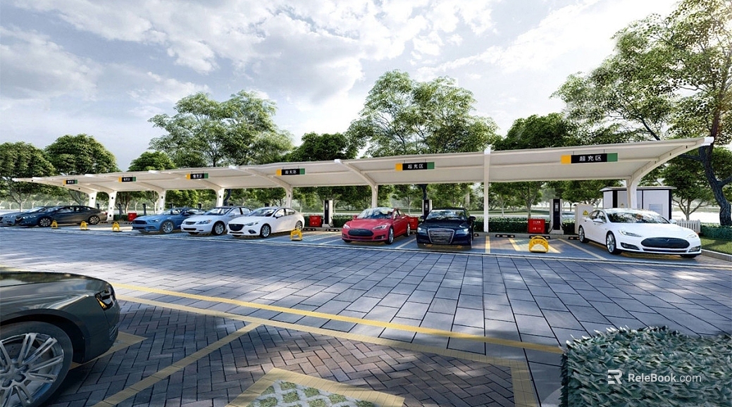Dark gray permeable brick outdoor parking lot texture