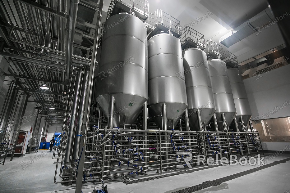 A bustling factory scene depicted, showcasing an industrial assembly line with workers and machinery engaged in manufacturing processes, under high ceilings and against a backdrop of metal structures and equipment.