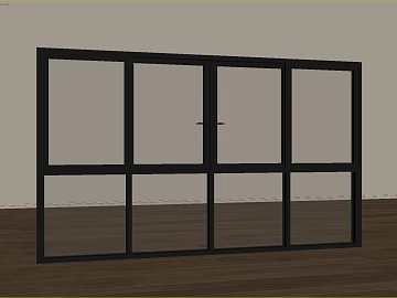 Black framed glass sliding door texture (ID:ffaeh791521)