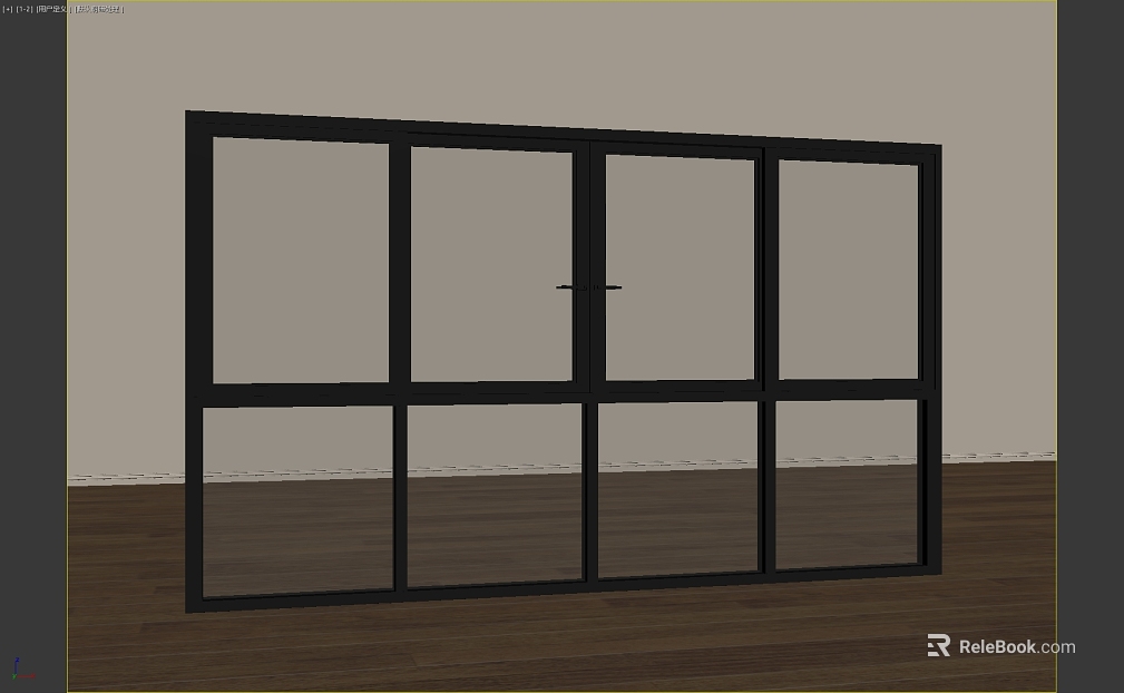 Black framed glass sliding door texture