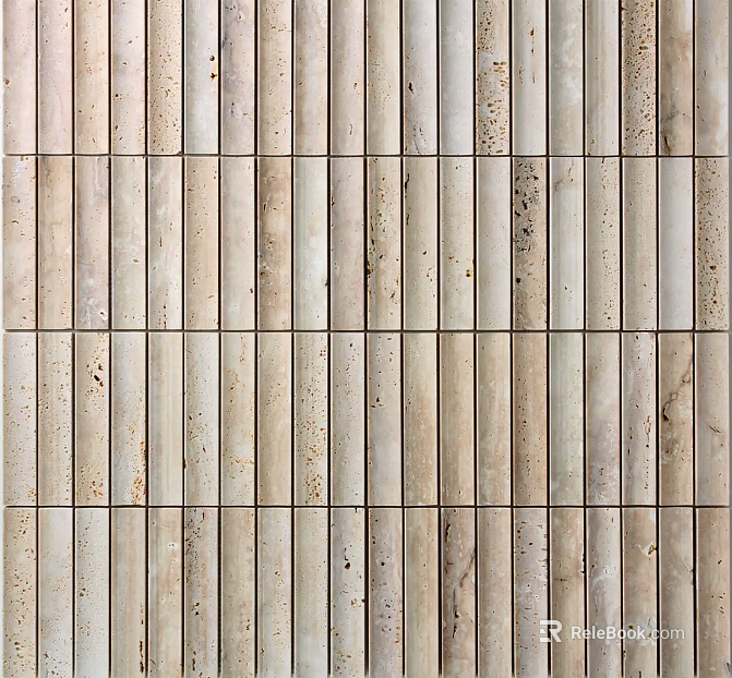 Light beige stone mosaic kitchen wall texture