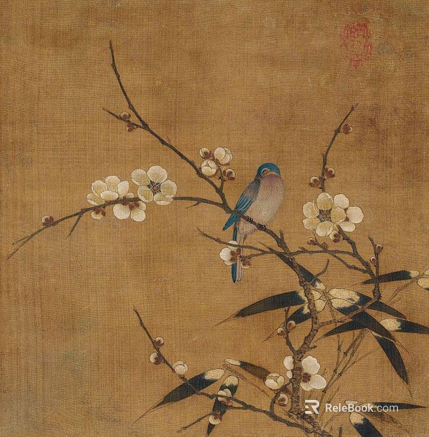 Chinese flower and bird painting texture