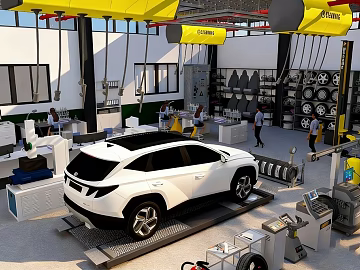 Industrial wind car repair workshop texture (ID:ffaeh481051)
