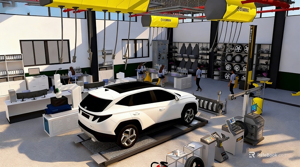 Industrial wind car repair workshop texture