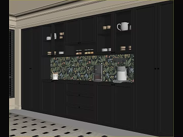 Retro dark cabinet background wall texture (ID:ffaeh973436)