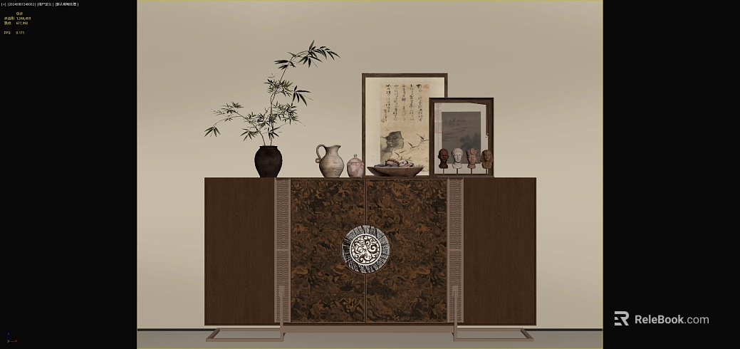 New Chinese Dark Brown Wood Grain Decorative Cabinet Surface texture