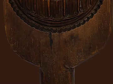 Dark brown wood carved pastry mold texture (ID:ffaeh417076)