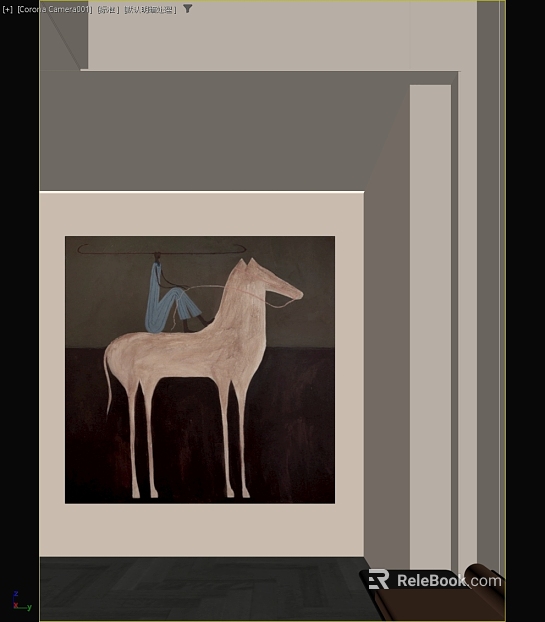 Abstract wind beige horse living room decorative painting texture