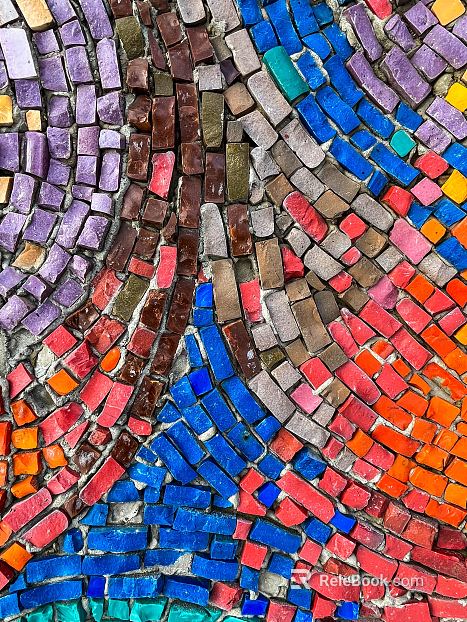 Ground mosaic floor tile mosaic color texture