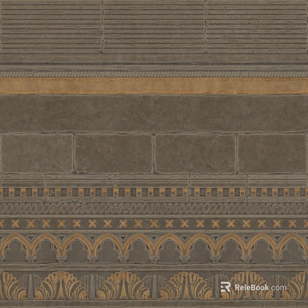 Dark gray gold European brick background wall texture