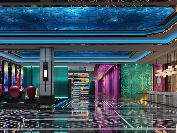 Light Luxury Club Lobby Space texture (ID:ffaeh937189)