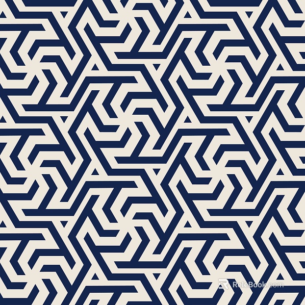 Navy Blue Geometric Pattern Decorative Wallpaper texture