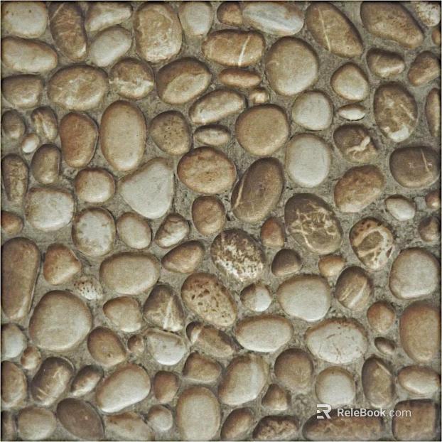 Beige variegated cobblestone courtyard ground texture