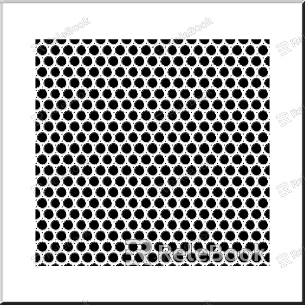 The image depicts a perforated metal plate with a uniform pattern of round holes, providing a structured yet airy aesthetic, suitable for various applications like partitions, filters, or decorative elements.