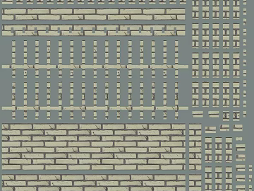 White Brick Wall Building Exterior Wall 3d model