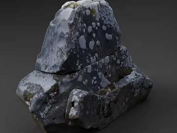 Grey mottled rock landscape landscaping 3d model