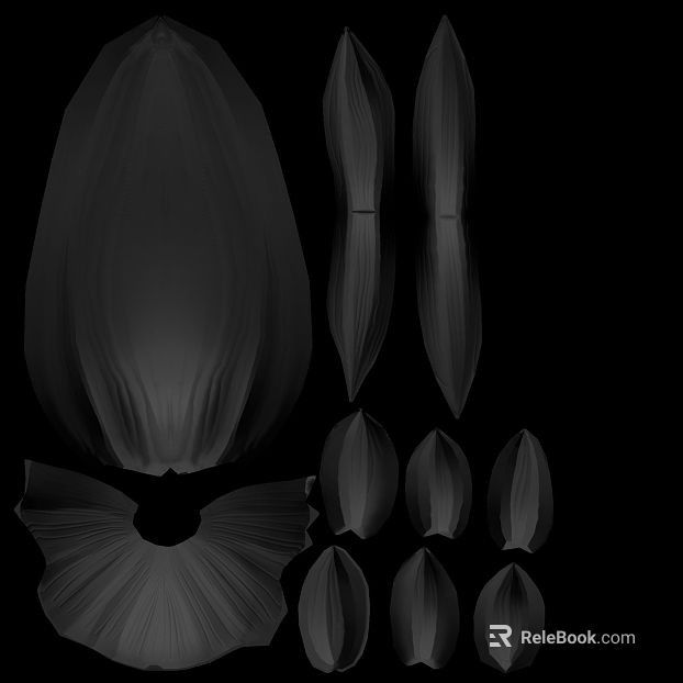 Black and White Floral Bump Texture Map texture