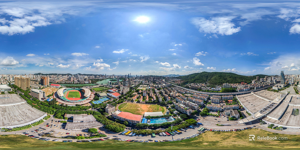 HDR city building bird's eye view panorama texture