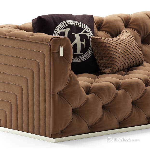 Brown Light Luxury Fleece Sofa Soft Bag texture