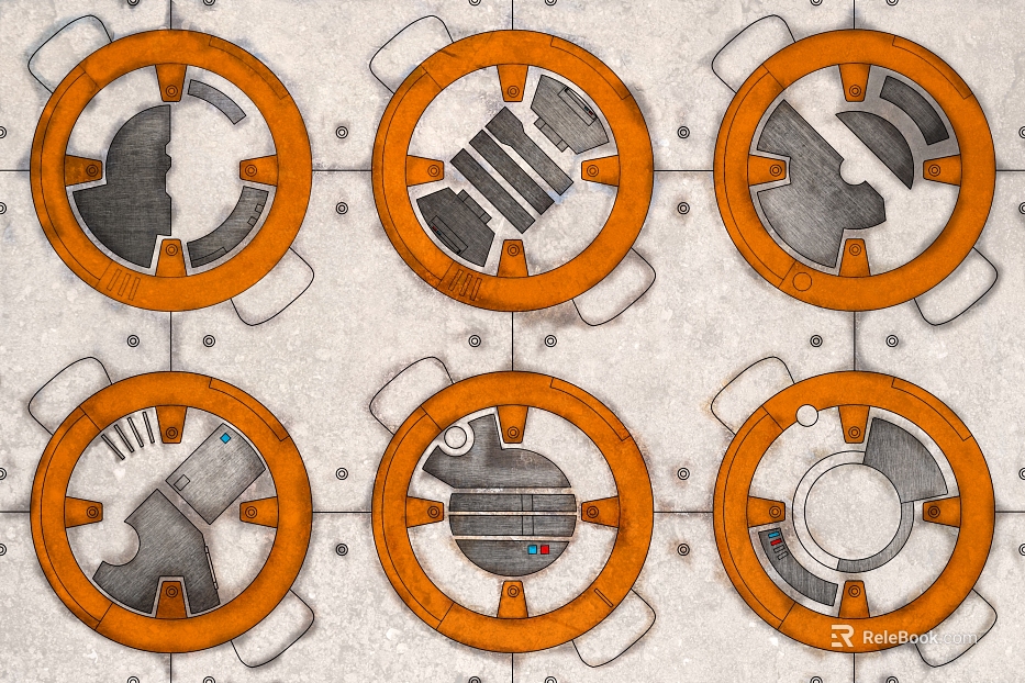 Industrial wind orange gray make old metal panel texture