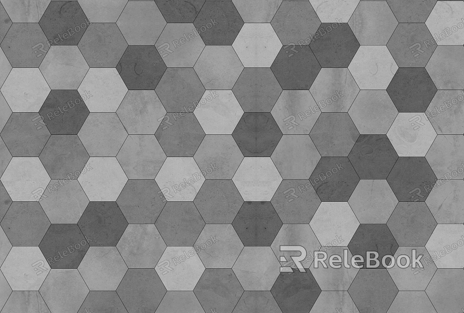 A hexagonal brick texture, showcasing a honeycomb pattern with a rustic, weathered appearance, featuring earthy tones and irregular edges, ideal for a variety of architectural designs.