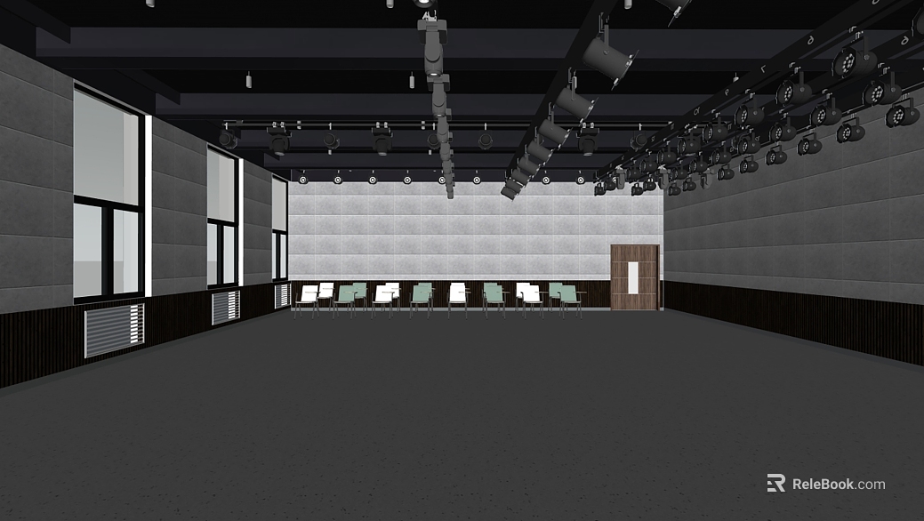 Industrial Wind Deep Grey Cement Floor Studio Space texture