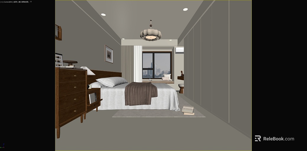 Modern Dark Brown Walnut Bedroom Furniture texture
