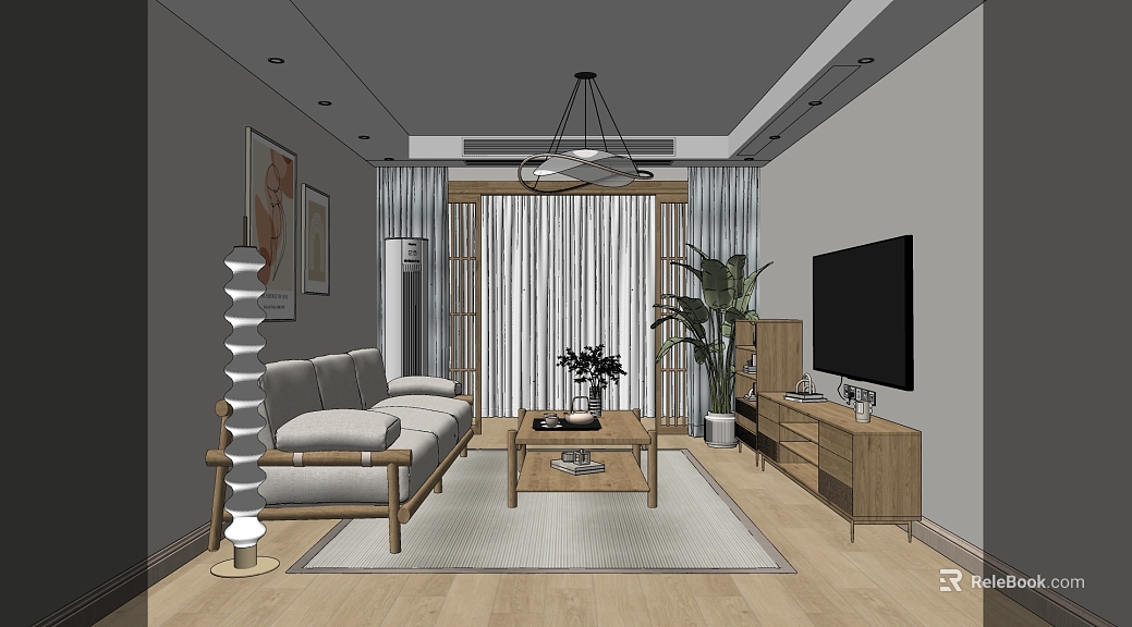 Log Color Wood Flooring Modern Living Room texture