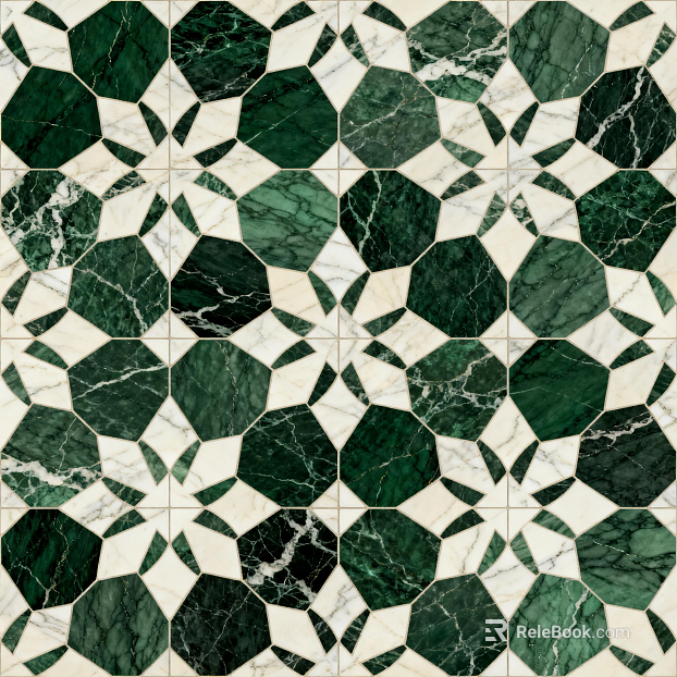 Middle and ancient style Chinese style-Ji wind industrial wind green white stone mosaic flower pattern water cutter mosaic stone green stone mosaic texture
