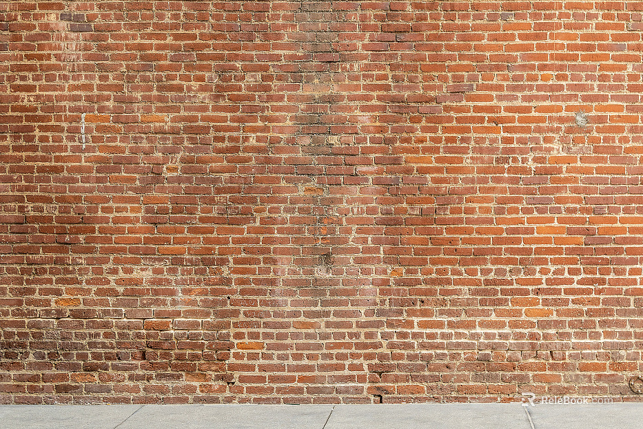 Brick wall with staggered peak and red brick wall texture