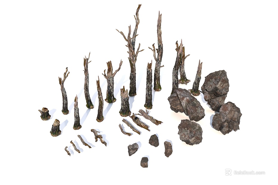 Dark brown old dead wood field landscaping stone texture
