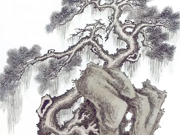 Ancient Tree Decorative Painting texture (ID:ffhee534)