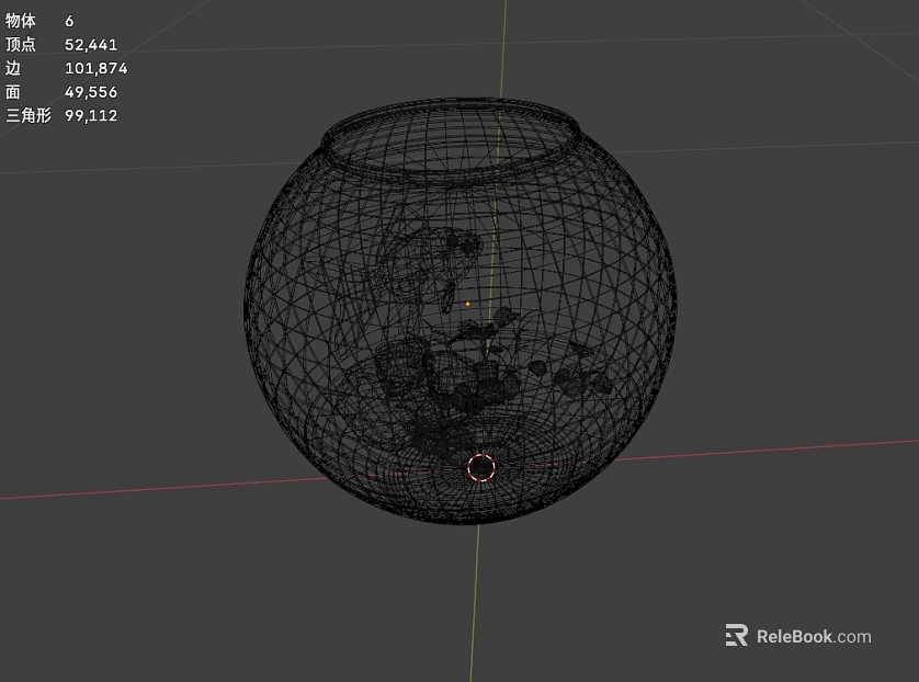 Wireframe fish tank glass model texture