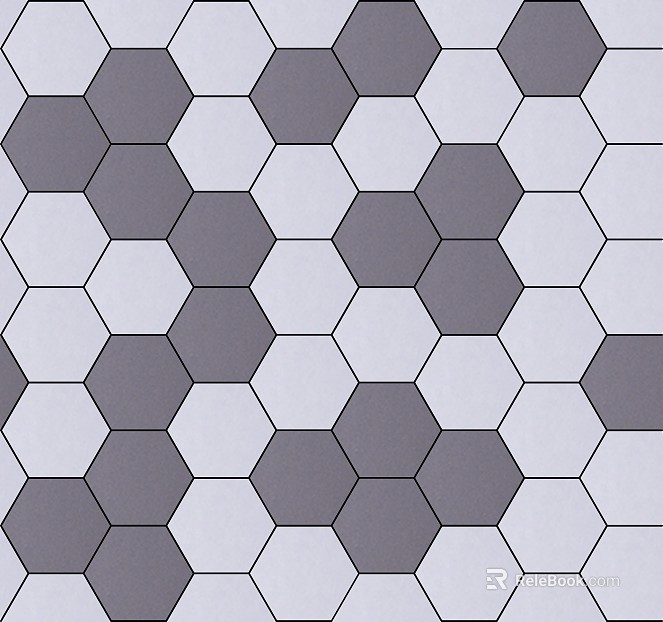 Hexagonal Brick Black Edge Geometric Floor Tile texture