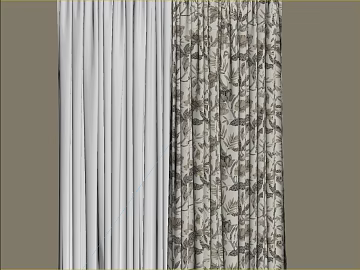 Off-white flocking curtain bedroom texture (ID:ffaeh738521)