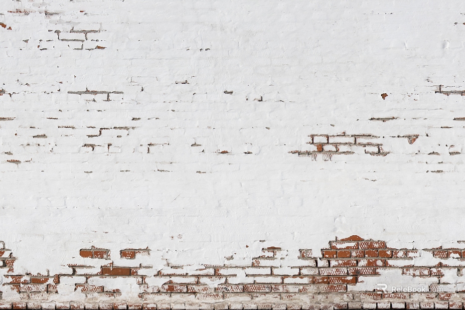 White paint old brick wall background wall texture