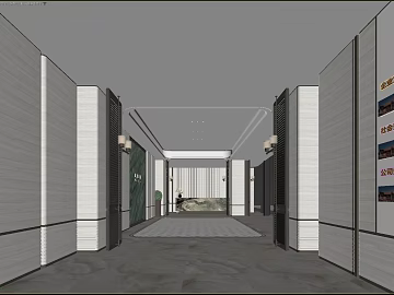 Modern gray stone office space corridor texture (ID:ffaeh894294)