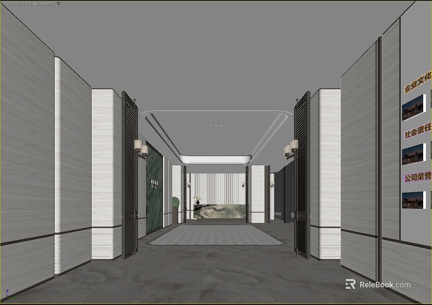 Modern gray stone office space corridor texture