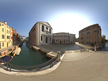 Waterfront City Street Residential Building Daytime Sunny Day HDR Venice texture (ID:ffabg43651)