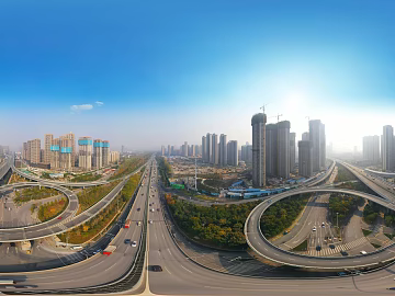HDR city road traffic panorama texture (ID:ffach523103)