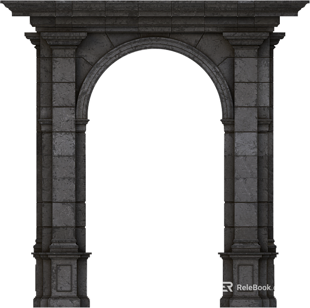Retro dark gray stone arch texture